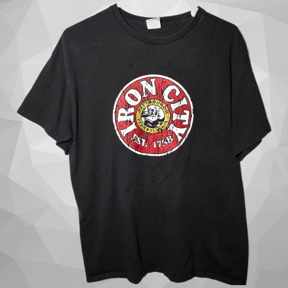 Vintage Iron City Beer Pittsburgh Graphic Tee Black